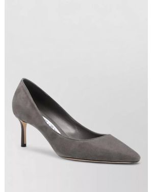 Jimmy Choo Lace Pumps Pointed Toe Stiletto Heel Suede - Gray