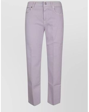 7 For All Mankind Mid-Rise Straight-Leg Ankle Jeans - Purple