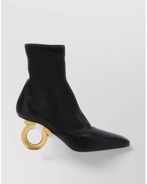 Ferragamo Leather Adhar Ankle Boots - Black