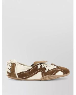 Acne Studios Ballerina Lace Up Trainers Suede Leather - Multicolour