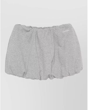 DUNST Cotton Mini Skirt Featuring Side Pockets - Gray