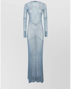 Santa Brands Rhinestone Maxi Dress - Blue