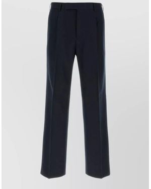 PT Torino Cotton Blend Regular Fit Pleated Pants - Blue