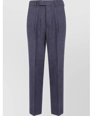 ZEGNA Wool Regular Trousers - Blue