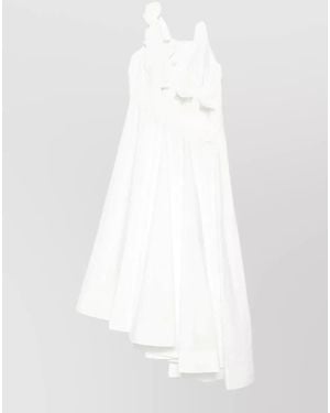 Zimmermann Luna Cotton Dress Halter Neck Midi - White
