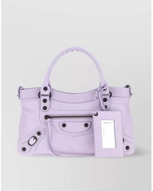 Balenciaga Le City First Leather Handbag - Purple
