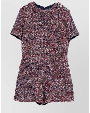 Gucci Bouclé Wool Short Jumpsuit - Purple