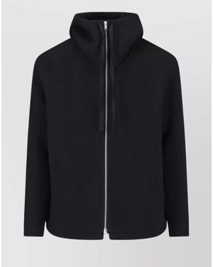 Jil Sander Virgin Wool Hooded Blouson Jacket - Black