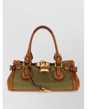 Chloé Paddington Canvas Shoulder Bag - Metallic