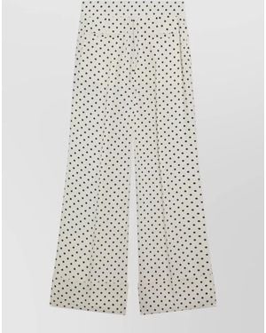 Valentino Printed Wide-Leg Pants - White