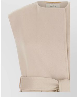 Agnona Cashmere Belted Long Vest - Natural