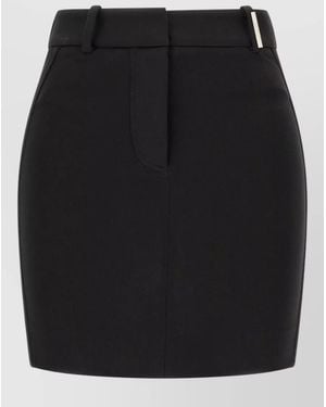 The Attico Skirt Featuring Metal Plate And Belt Loops - Black