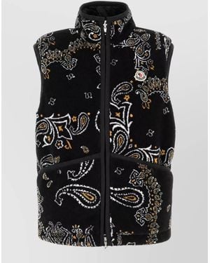 Moncler Printed Reversible Padded Vest - Black