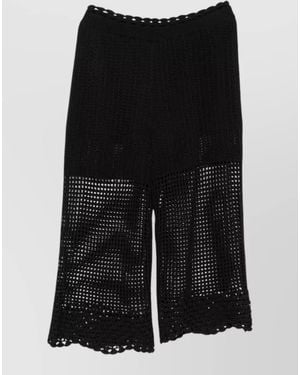 IRO Crochet Mid Length Shorts Elastic Waistband - Black