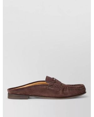 Fendi Scrunch Loafers Refined Silhouette Textured Band - Brown