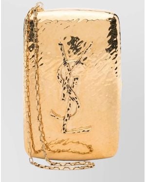 Saint Laurent Y Mini Metal Clutch Bag - Metallic