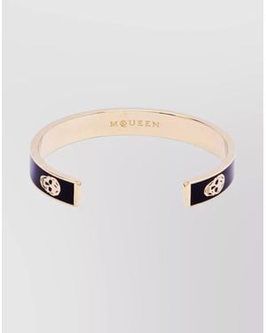 McQueen Skull Motif Open Cuff Bracelet - Natural