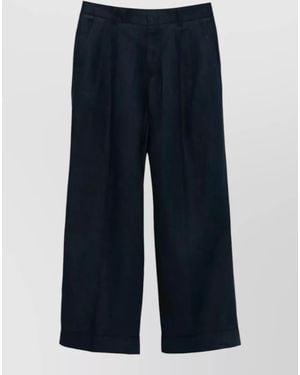 Cellar Door Angie High Waist Pleated Wide Leg Trousers - Blue
