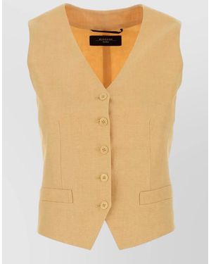 Weekend by Maxmara Linen Pace Vest Adjustable Back Strap - Yellow