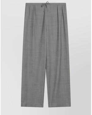 Loulou de Saison Drawstring Waist Wide Leg Pants - Gray
