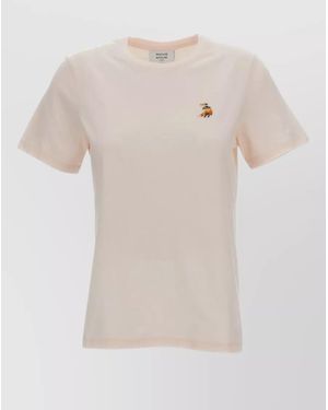 Maison Kitsuné Cotton Crew-Neck Short-Sleeve T-Shirt - Natural