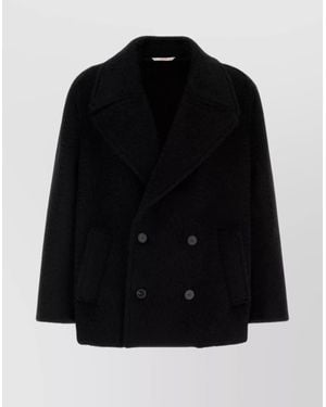 Valentino Garavani Mohair Virgin Wool Coat - Black