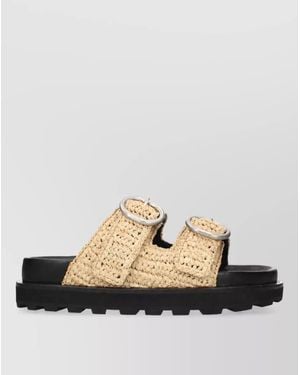 Jil Sander Raffia Slides - Multicolor