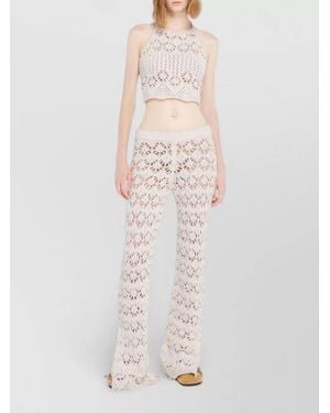 Alanui Floral-Print Flared Pants - White