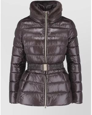 Herno Puffer Coat High Collar Belted Waist - Multicolor