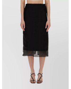 Sportmax Silk High-Rise Skirt - Black