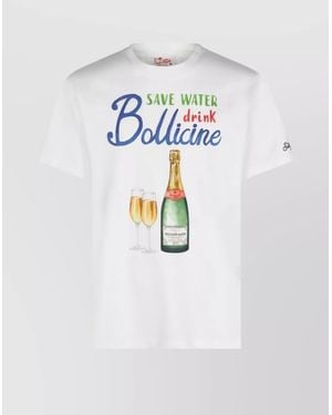 Mc2 Saint Barth Graphic Print Crew Neck Short Sleeve T-Shirt - White