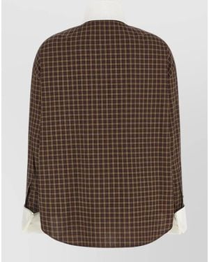 Marni Cotton Scarf Collar Shirt - Brown