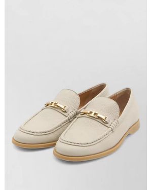 Tod's Hammered Leather Loafers - Natural