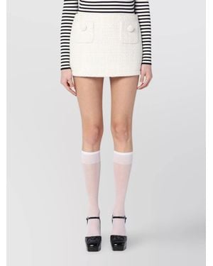 Marc Jacobs Textured Tweed Mini Skirt - White