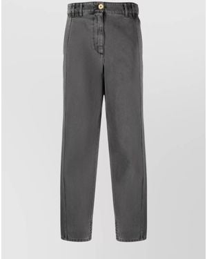 Patou Denim Straight-Leg Cargo Pants - Gray