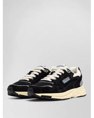 Autry Hyperway Trainers Suede Mesh Running Silhouette - Black