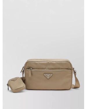 Prada Cross Body Bag Adjustable Strap Detachable Pouch - Natural