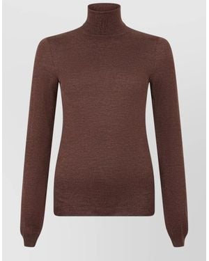 Maison Margiela Wool Silk Turtleneck Jumper - Brown