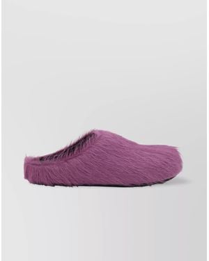 Marni Faux Fur Heel Slippers - Purple