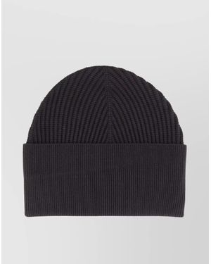 Studio Nicholson Ribbed Texture Folded Cuff Hat - Blue