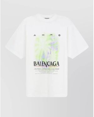 Balenciaga Cotton Printed Oversized T-Shirt - White