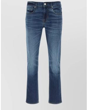7 For All Mankind Stretch Denim Slim Tapered Leg Jeans - Blue