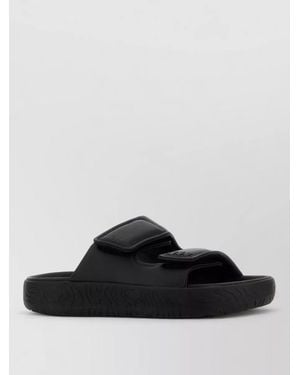 Veja Leather Etna Flat Sole Open Toe Slides - Black