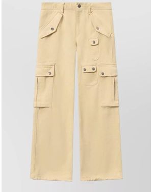 Isabel Marant Josine Shorts Belt Loops Button Detail - Natural