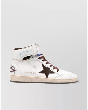 Golden Goose Leather High-Top Trainers - Metallic