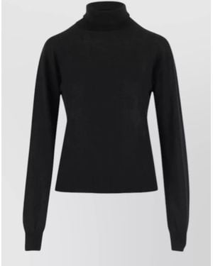 Saint Laurent Turtleneck Cashmere Wool Knit Jumper - Black