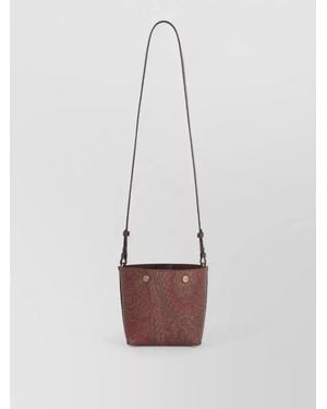 Etro Paisley Jacquard Mini Bucket Bag Tote - White