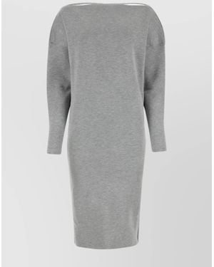 Gucci Round Neck Dress - Gray