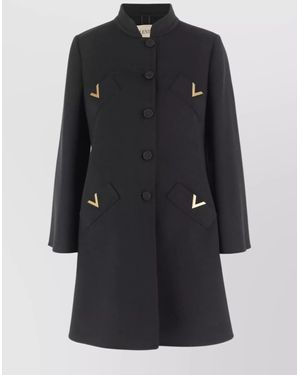 Valentino Garavani Cashmere-Blend Knee-Length Single-Breasted Coat - Black