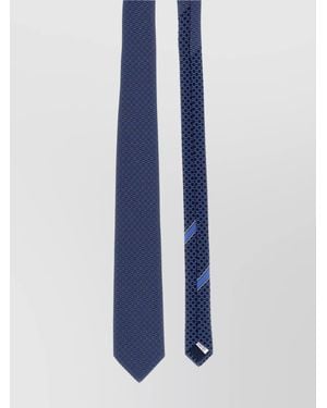 Ferragamo "Gancini + Cuori" Print Tie - Blue